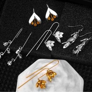 5 Pairs Boho Chic Dangle Drop Statement Earrings NWT